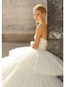 Chic Strapless Satin Pleated Tulle Layered Wedding Dress